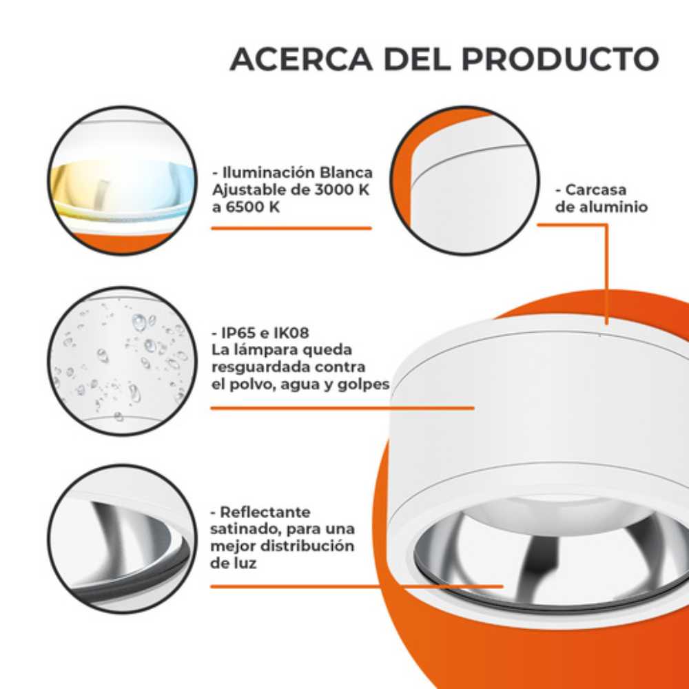 INT LED 35W100-240V3300LM3000-6500K ELARA III TECNOLITE