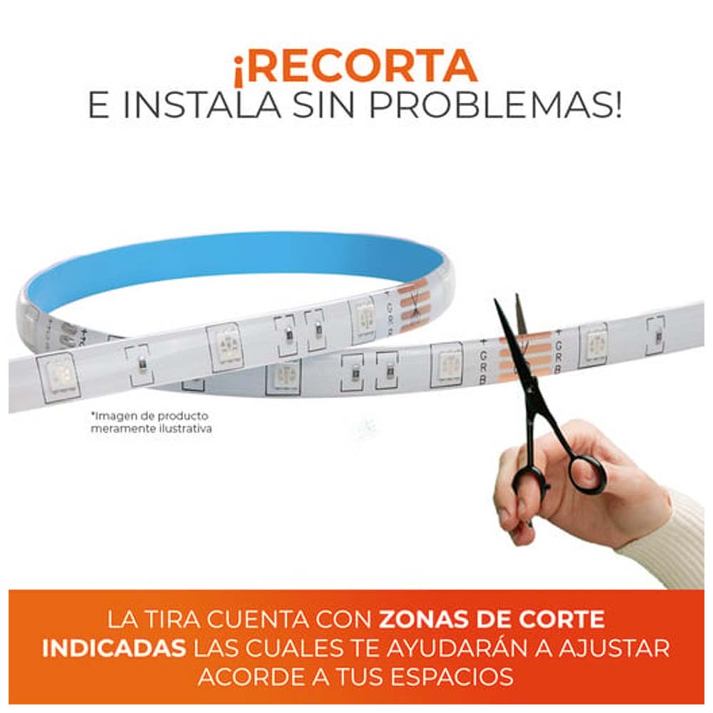 KIT DE 2 TIRAS LED 35W 100-240V 20M RGB 35TIRLEDRGBVCDBT2M HALO RGB TECNOLITE***HAE 2024***