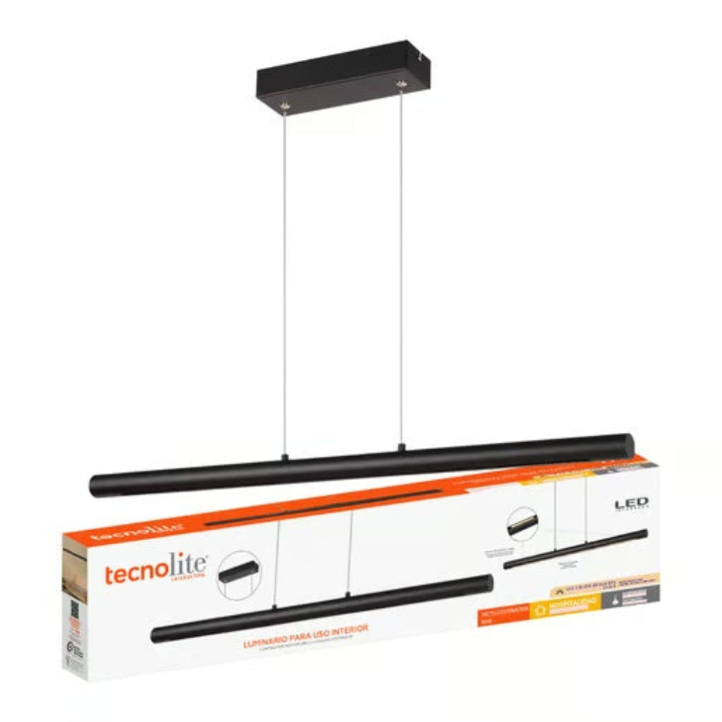 LAMPARA LINEAL COLGANTE LED DE METAL 88.5 CM DE LONGITUD 36 W LUZ CALIDA BRILLANTE IRC 90 NO ATENUABLE 36CTLLED170MV30N
