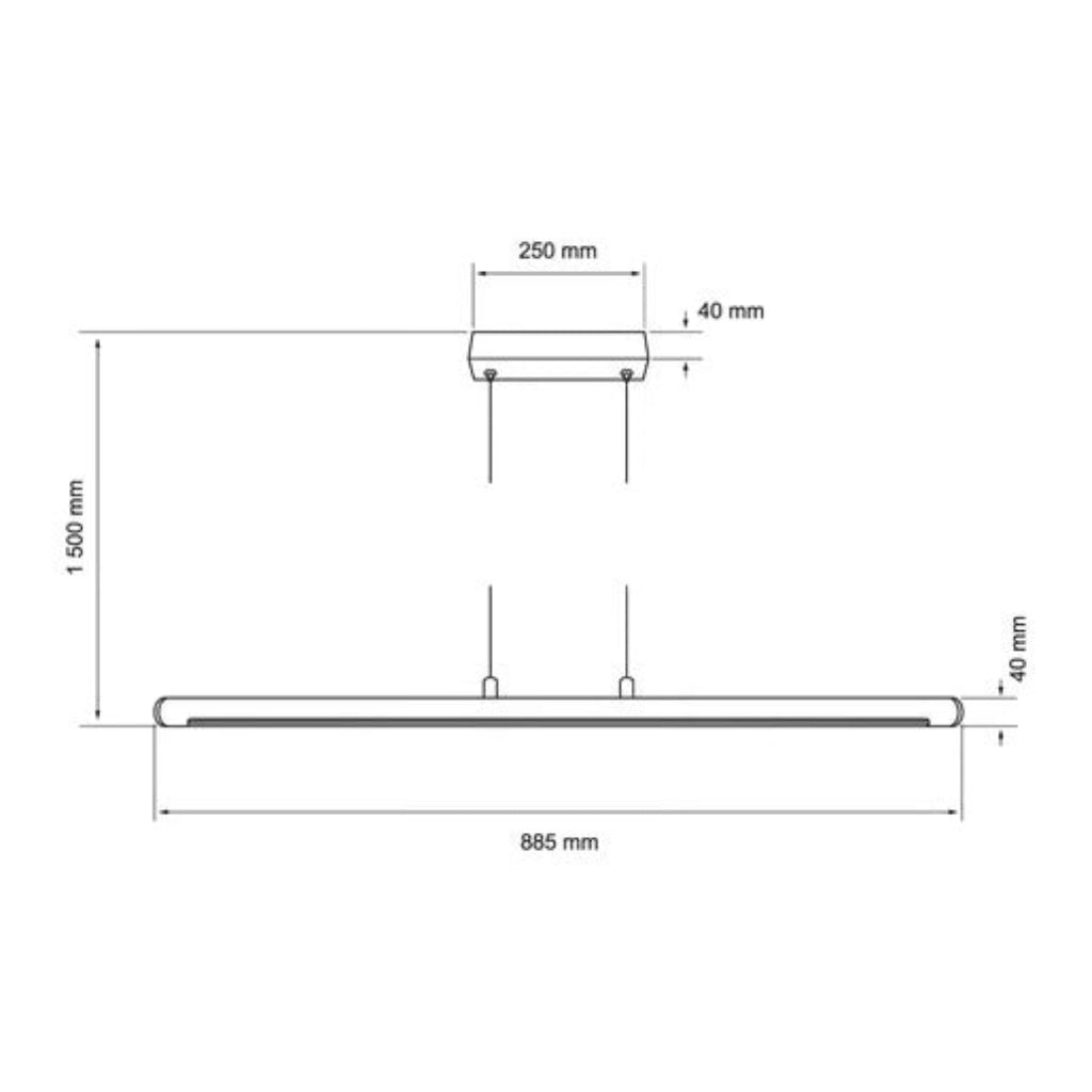 LAMPARA LINEAL COLGANTE LED DE METAL 88.5 CM DE LONGITUD 36 W LUZ CALIDA BRILLANTE IRC 90 NO ATENUABLE 36CTLLED170MV30N