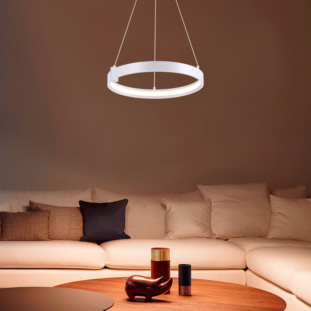 LAMPARA COLGANTE LED CIRCULAR METAL 40.5CM 36W LUZ CALIDA BRILLANTE IRC90 NO ATENUABLE 36CTLLED171MV30B