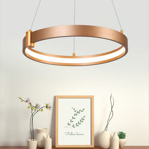 LAMPARA COLGANTE LED CIRCULAR METAL 40.5CM 36W LUZ CALIDA BRILLANTE IRC90 NO ATENUABLE 36CTLLED171MV30D*** HAE ***