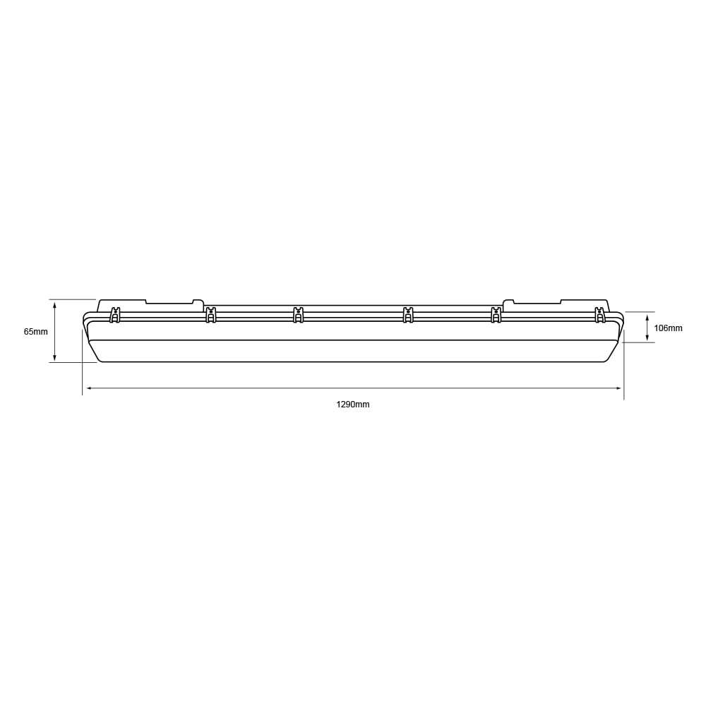 LÁMPARA LINEAL LED TECNOLITE OPORTO IV PARA SOBREPONER A PRUEBA DE VAPOR 36W LUZ BLANCA NEUTRA BASE G13