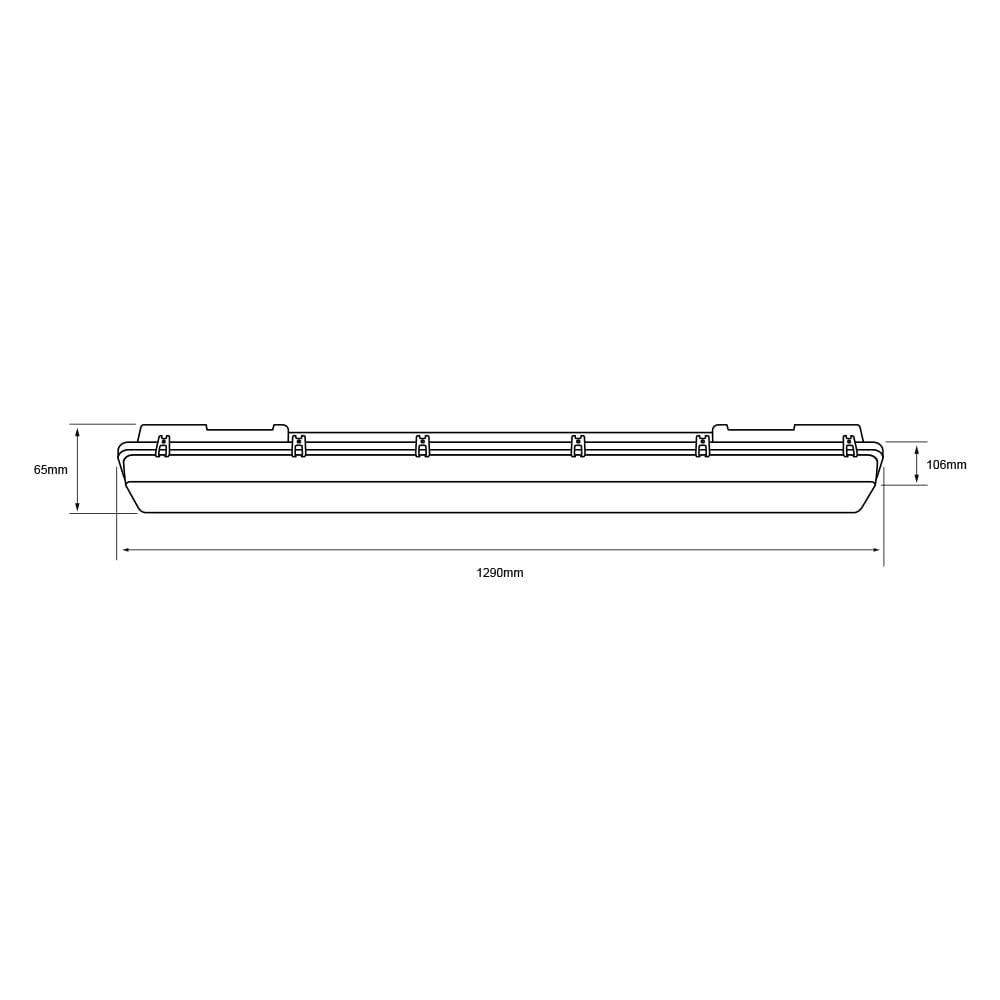 LAMPARA ESTANCA INTERIOR FOCOS INCLUIDOS LED 36 W LUZ DE DIA 2 BASES G13 IP65 A PRUEBA DE VAPOR *** OFRECER 80961 ***