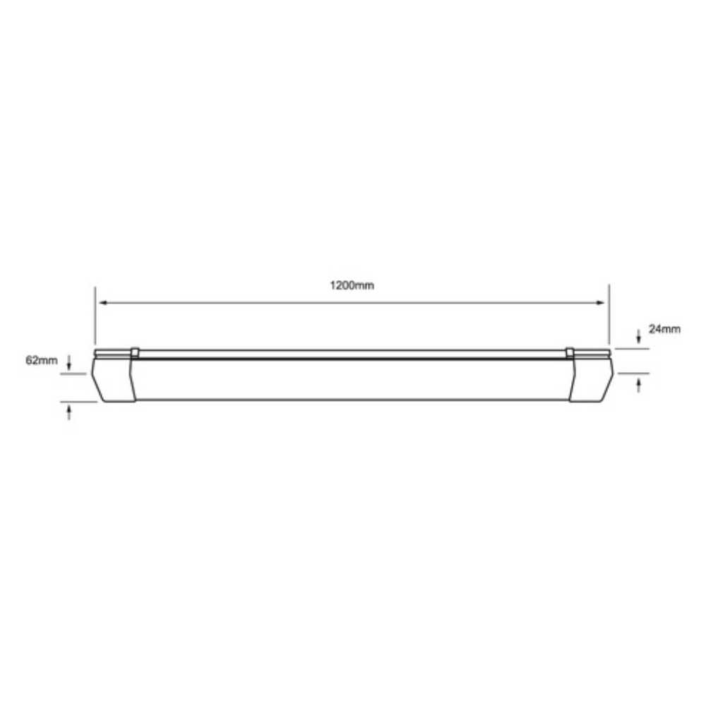 LAMPARA REGLETA LED 1.20 M SOBREPONER 36 W LUZ BLANCA NEUTRA NO ATENUABLE LED INTEGRADO 36FLCPLED120MV40B