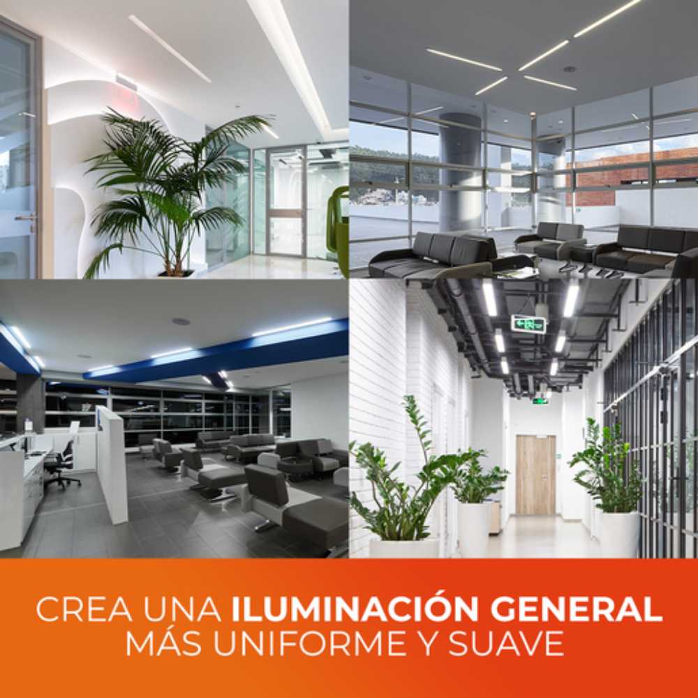 LAMPARA REGLETA LED 1.20 M SOBREPONER 36 W LUZ BLANCA NEUTRA NO ATENUABLE LED INTEGRADO 36FLCPLED120MV40B
