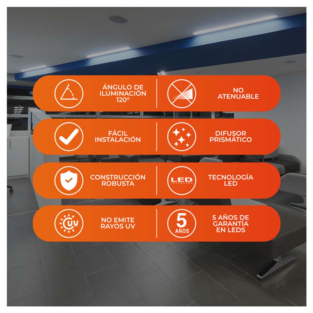 LINEAL INT LED 26W100-240V3240LM6500K B LEDA II TECNOLITE