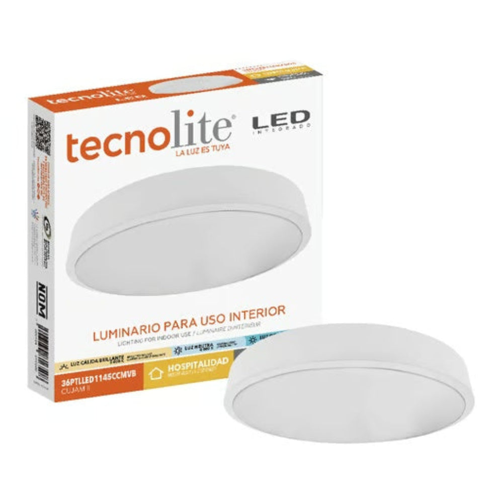 LAMPARA PLAFON LED TECHO 36 W LUZ BLANCA AJUSTABLE GRAN FORMATO NO ATENUABLE 36PTLLED1145CCMVB