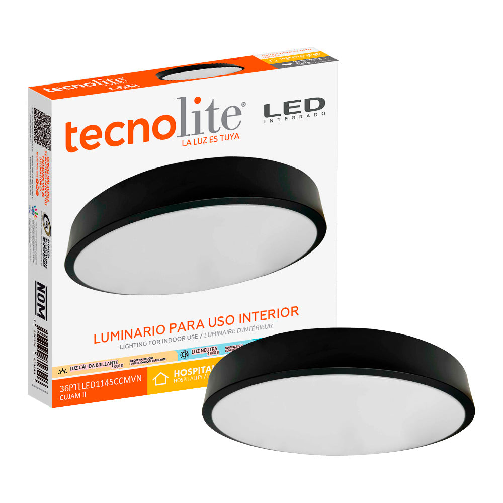 LAMPARA PLAFON LED TECHO 36W LUZ BLANCA AJUSTABLE GRAN FORMATO NO ATENUABLE NGO