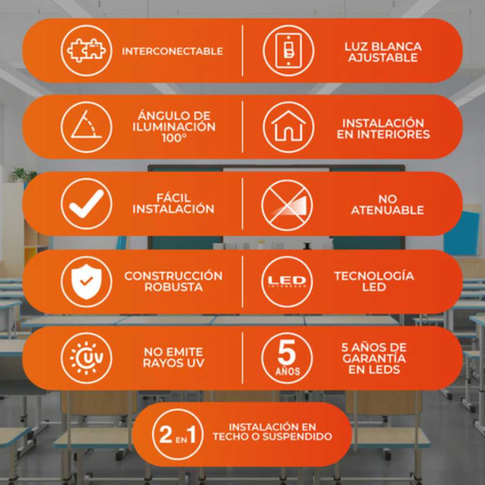 INT LED SP 38W100-240V3000LM3000-5700K LARISA II TECNOLITE