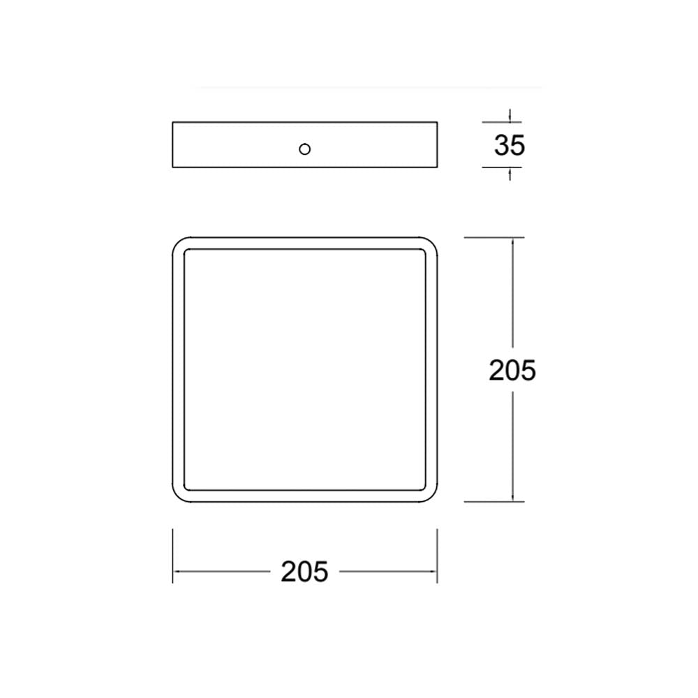 LUMINARIO DRUM-SQUARE-DECO COBRE 20X20 24W 2700K 120-240V