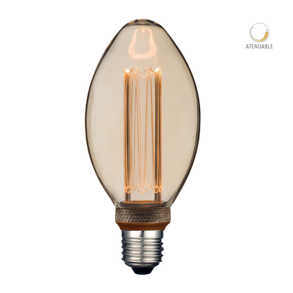 LAMP. LED 3.5W/127V. 60HZ CRISTAL AMBAR 2000K B.C. E27 ATENUABLE SCUTUM *** EXHIBIDO ***