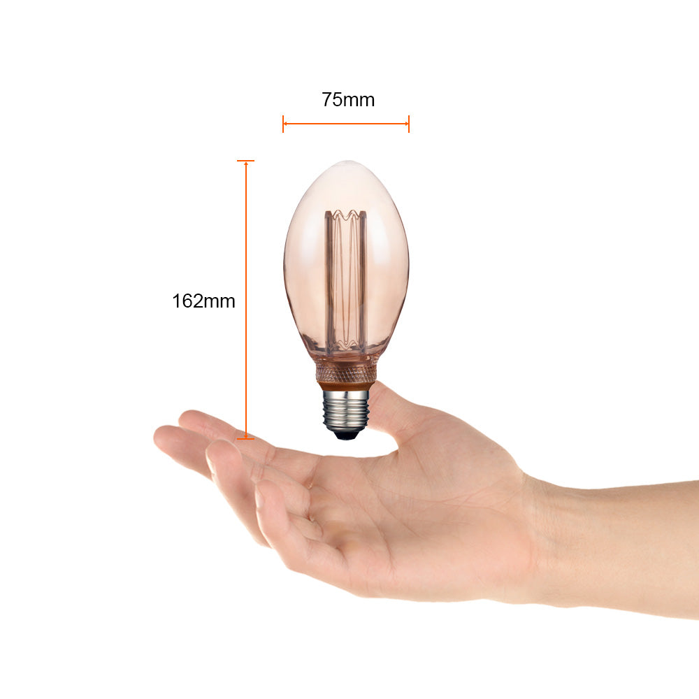LAMP. LED 3.5W/127V. 60HZ CRISTAL AMBAR 2000K B.C. E27 ATENUABLE SCUTUM *** EXHIBIDO ***