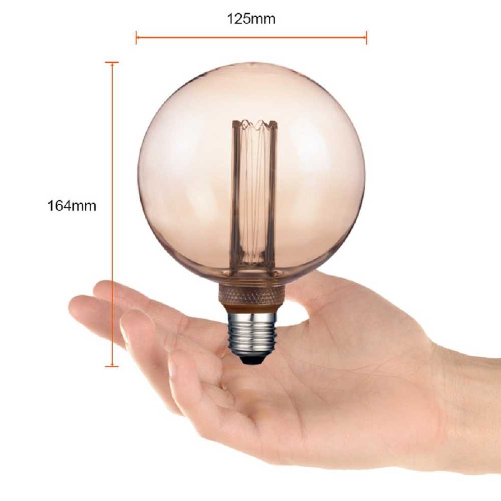 FOCO G125 VINTAGE LED 3.5 W LUZ AMBAR BASE E27 ATENUABLE 3DG125LEDFC20VA
