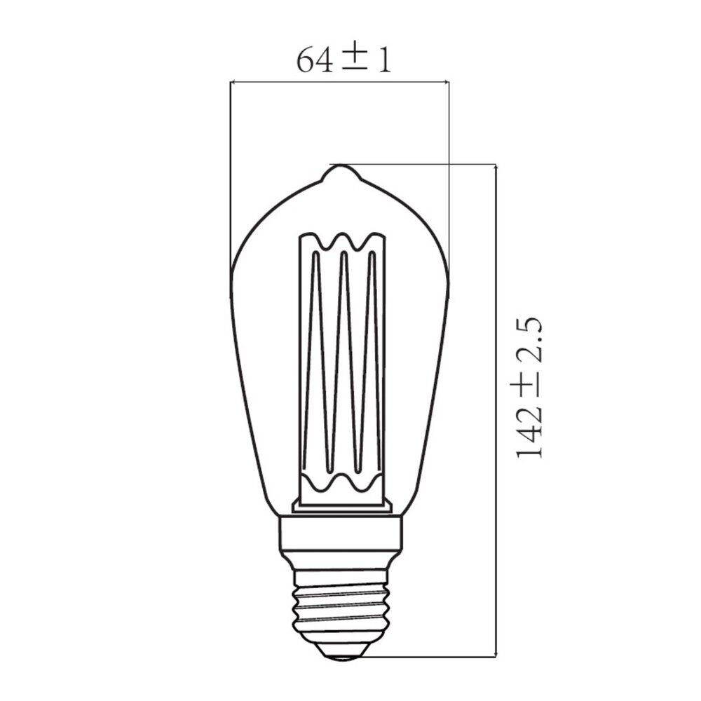 FOCO LED TECNOLITE VINTAGE ATENUABLE 3.5W LUZ SUAVE CÁLIDA BASE E27 FILAMENTO VERTICAL