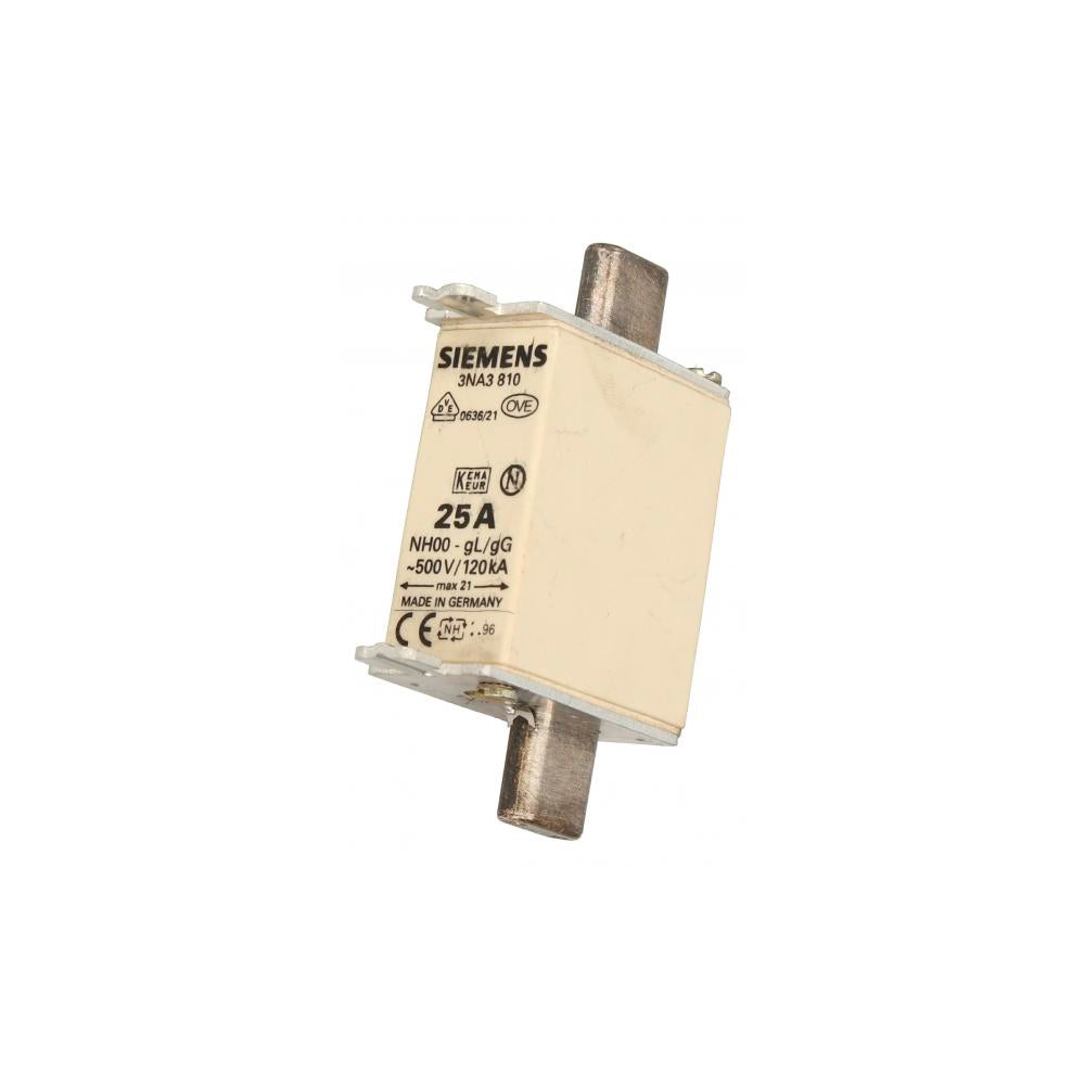 FUSIBLE NH SIEMENS 25AMP TAMAÑO 00 3NA3810