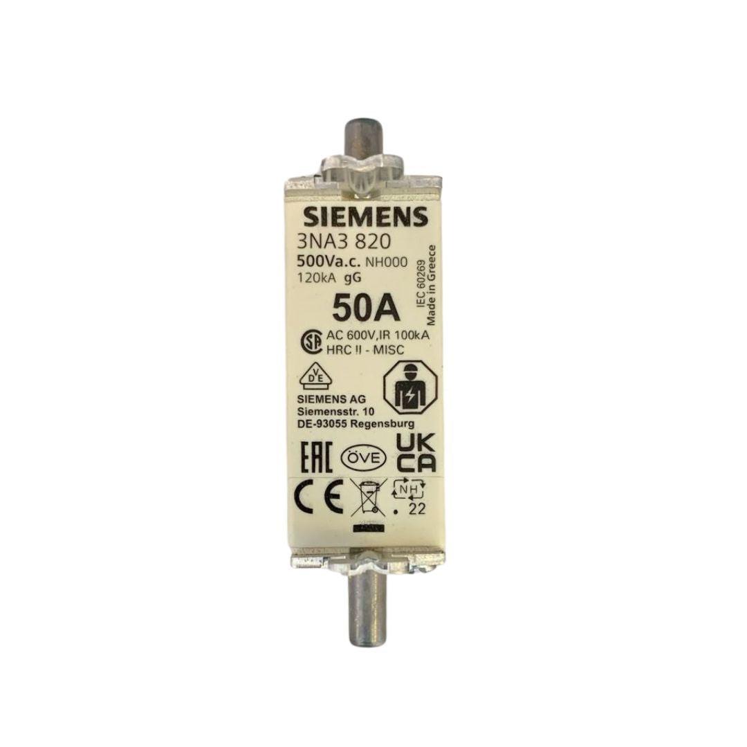 FUSIBLE NH SIEMENS 50AMP TAMAÑO 00 3NA3820