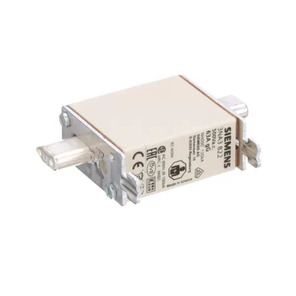 FUSIBLE NH SIEMENS 63AMP TAMAÑO 00 3NA3822