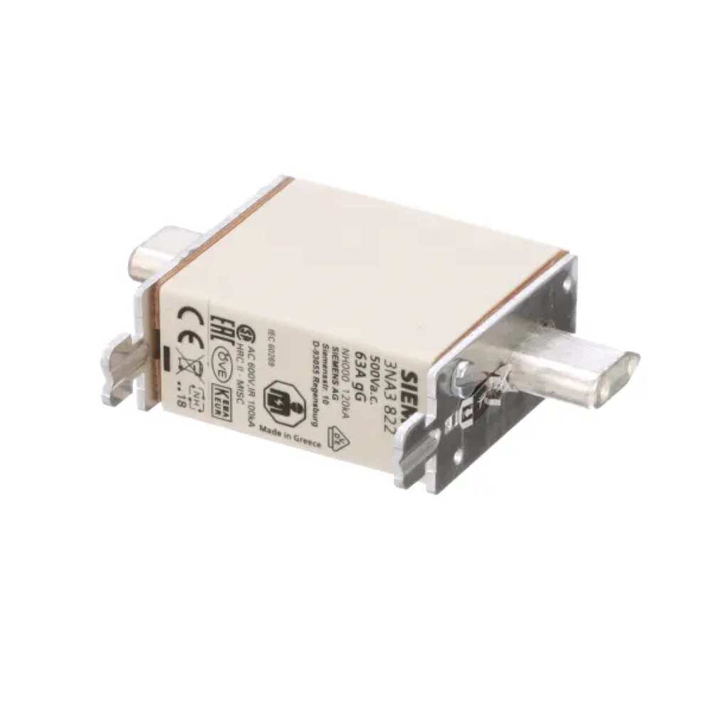 FUSIBLE NH SIEMENS 63AMP TAMAÑO 00 3NA3822