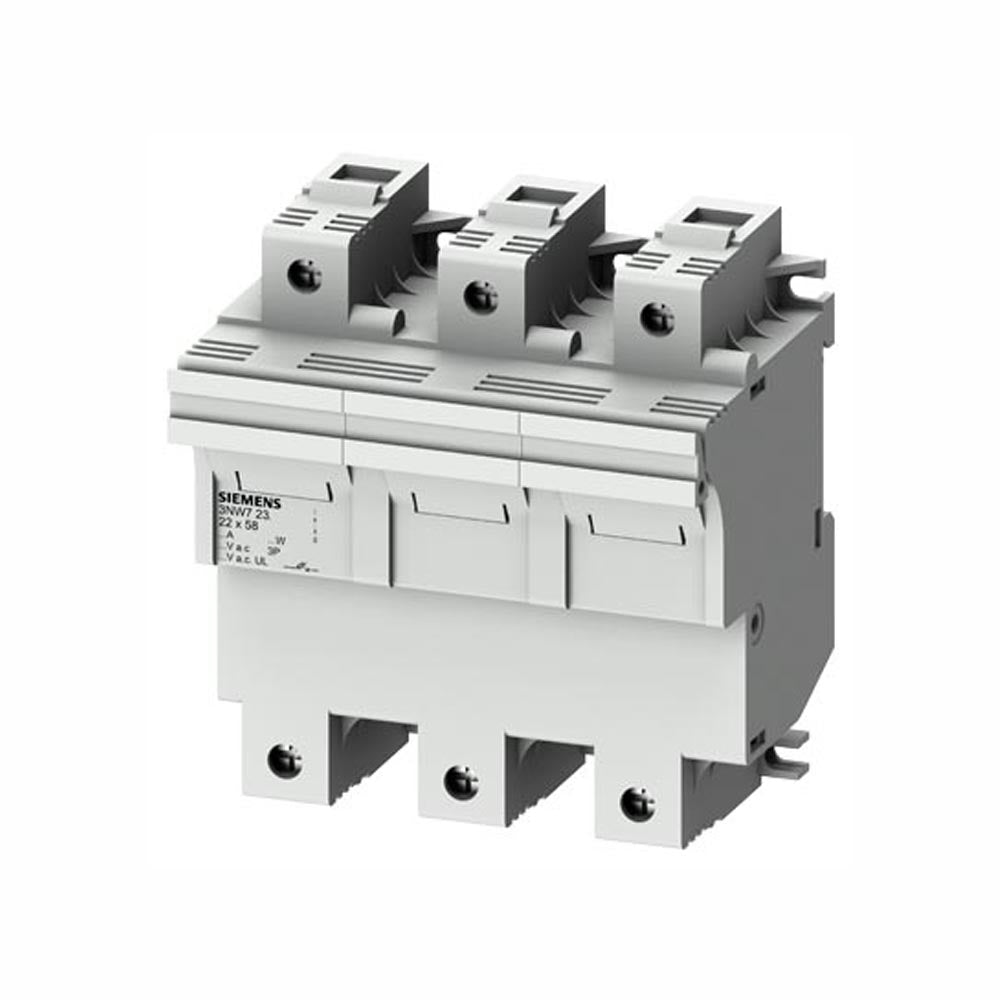 BASE PORTAFUSIBLES CILÍNDRICOS 22X58 MM 3 POLOS ENTRADA: 100 A UN AC: 690 V