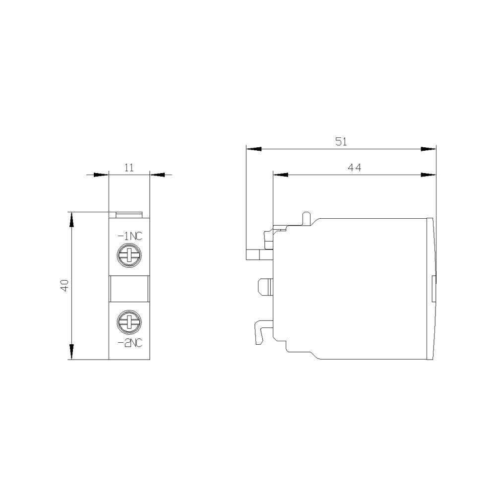BLOQUE DE CONTACTOS AUXILIARES FRONTAL 1 NC BORNES DE TORNILLO PARA CONTACTORES 3RT1
