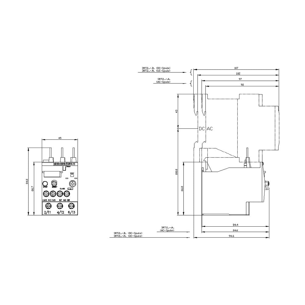 RELEVADOR 3RU TAM. 0 4.5-6.3 3RU21261GB0 SIRIUS SIEMENS