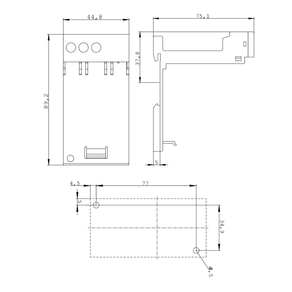 SOPORTE P/RELEVADOR BIMETALICO TAM. S00 3RU29163AA01 SIRIUS SIEMENS