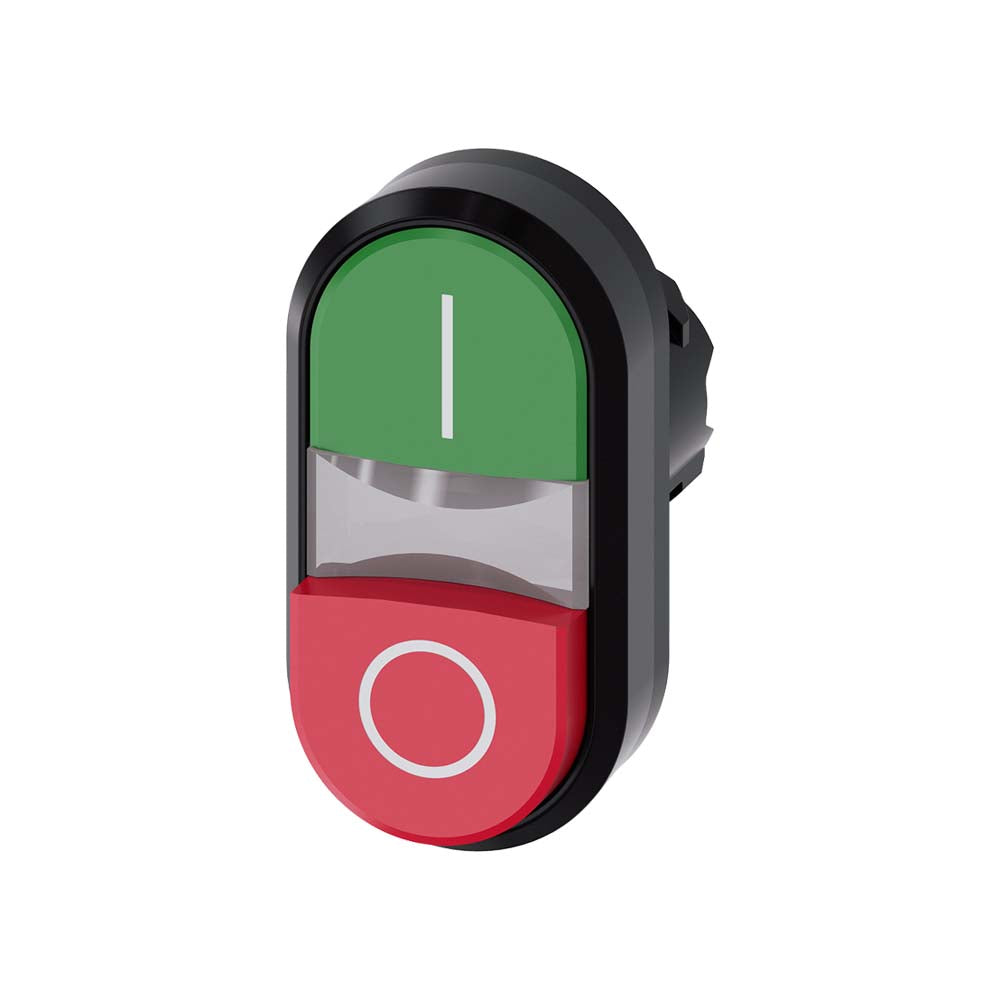 BOTÓN SIEMENS DOBLE TIPO DOMINO 22MM VERDE Y ROJO