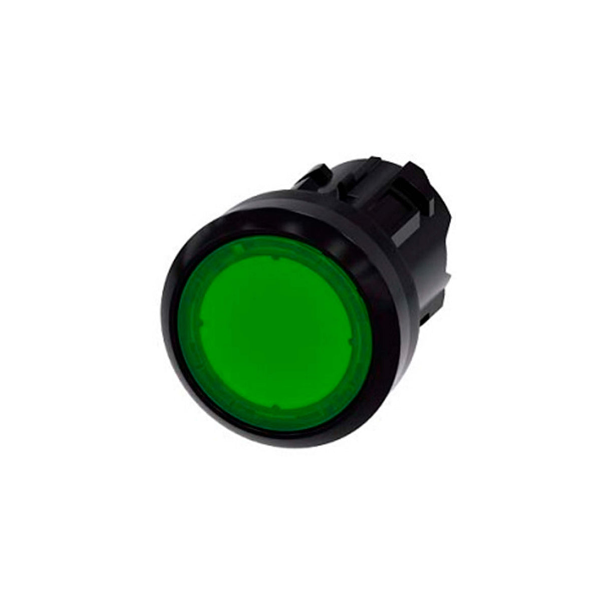 PULSADOR LUMINOSO 22MM REDONDO VERDE CON SOPORTE PARA TRES ELEMENTOS