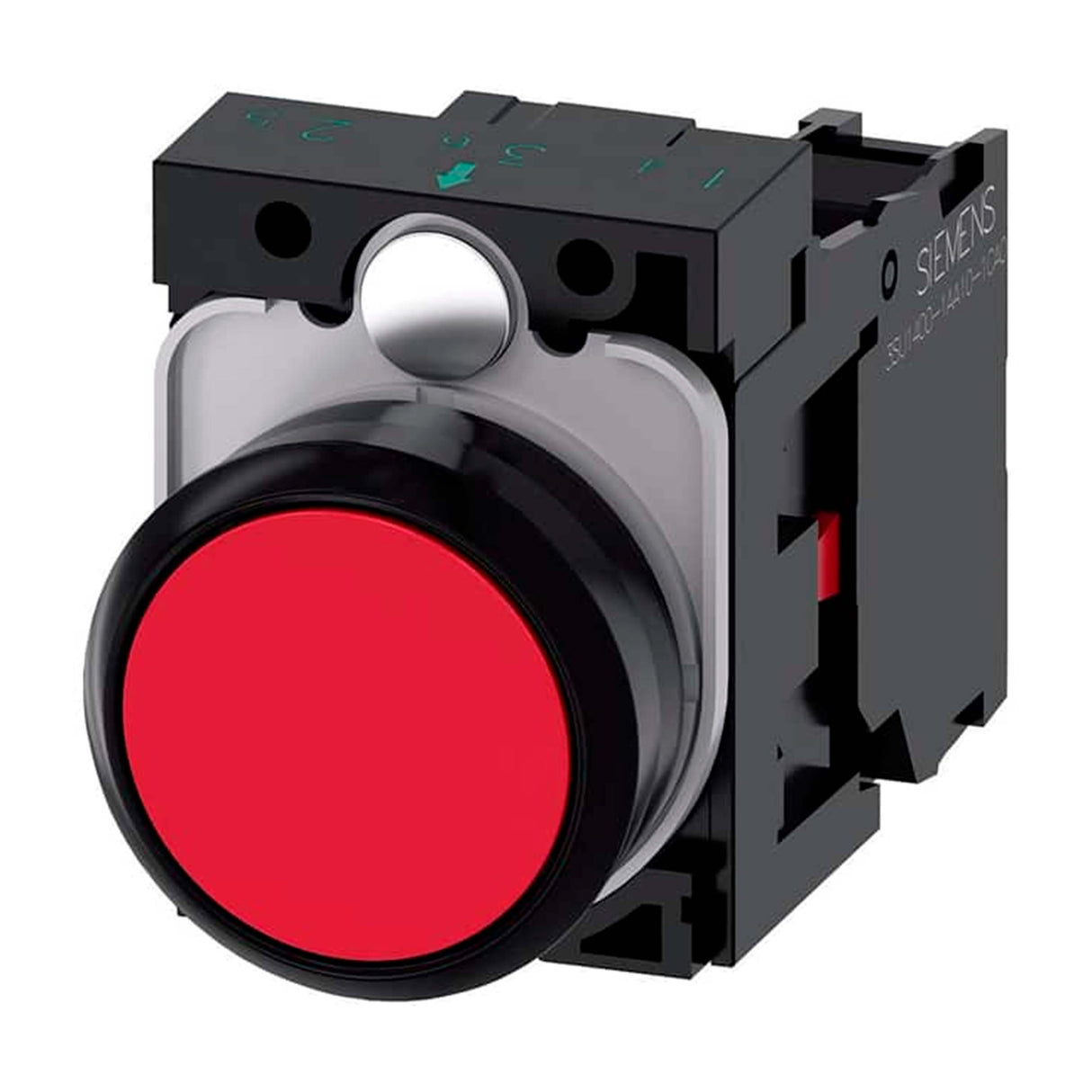 PULSADOR 22 MM REDONDO PLÁSTICO ROJO BOTÓN RASANTE MOMENTÁNEO CON SOPORTE 1 NC 3SU11000AB201CA0 ANTECESOR 3SB32010AA21