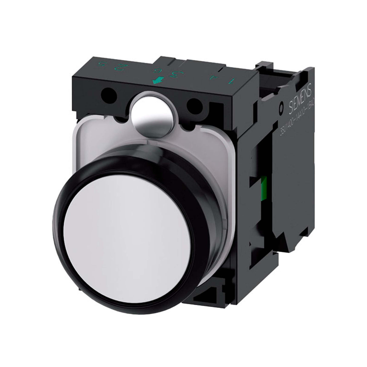 PULSADOR 22 MM REDONDO PLÁSTICO BLANCO BOTÓN RASANTE MOMENTÁNEO CON SOPORTE 1 NA 3SU11000AB601BA0 ANTECESOR 3SB32010AA61