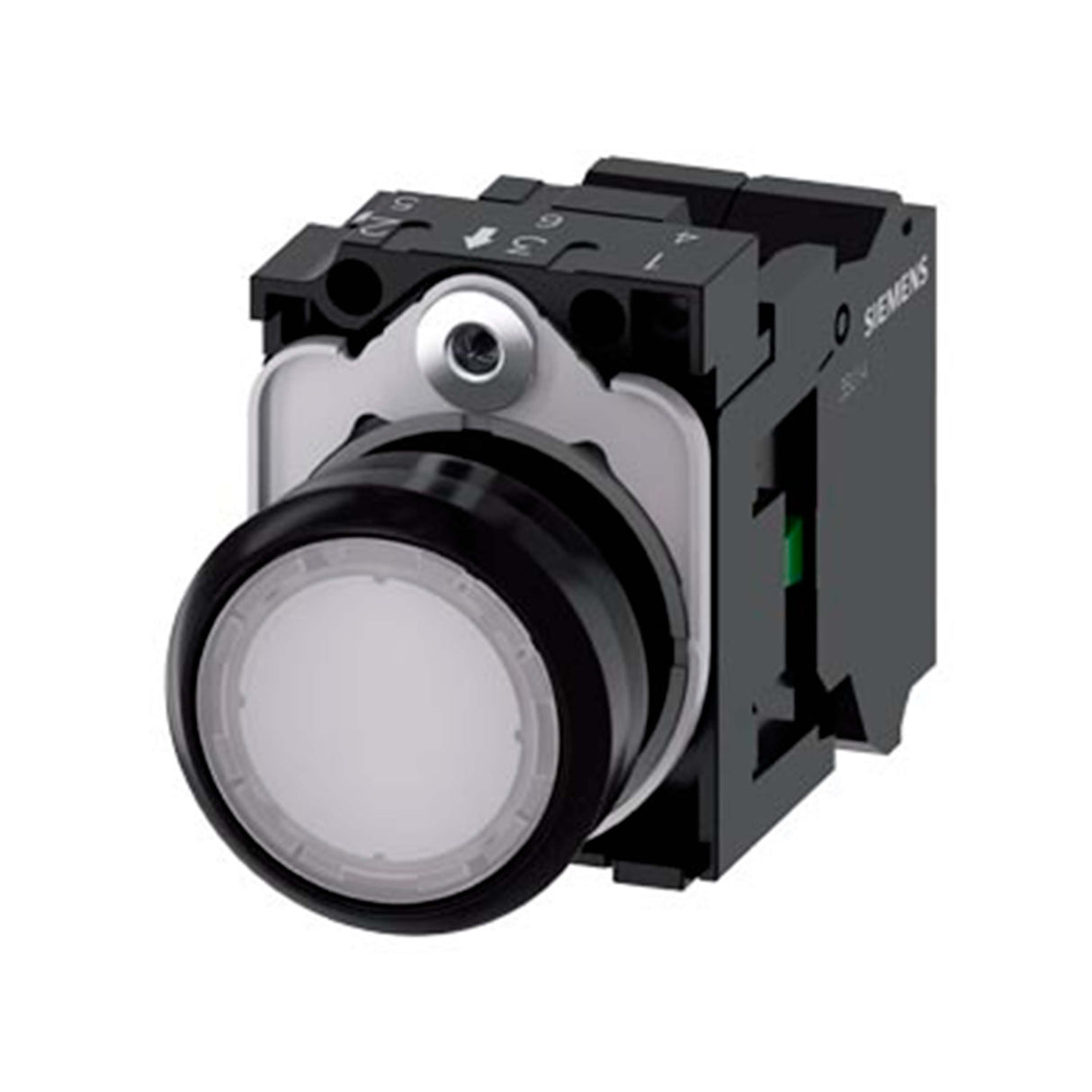 PULSADOR LUMINOSO 22 MM REDONDO PLÁSTICO BLANCO BOTÓN RASANTE MOMENTÁNEO CON SOPORTE 1 NA MÓDULO DE LED CON LED INTGR. 24 V AC/DC 3SU11020AB601BA0 ANTECESOR 3SB32470AA61