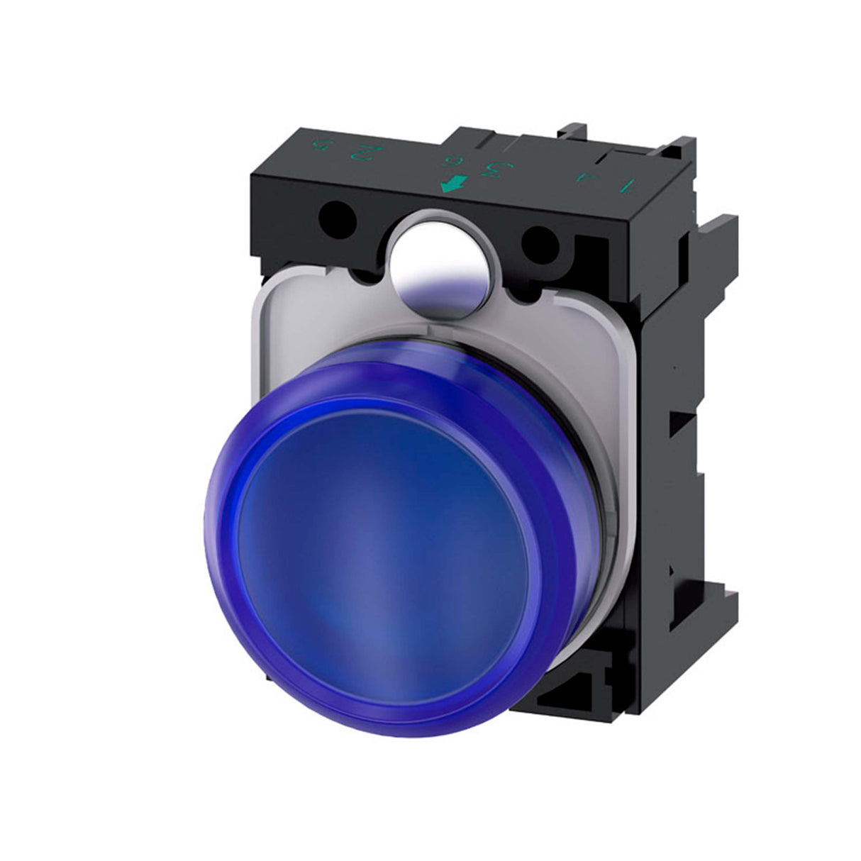 LÁMPARA DE SEÑALIZACIÓN 22 MM REDONDO PLÁSTICO AZUL LENTE LISO CON SOPORTE MÓDULO LED CON LED INTGR. 24 V AC/DC 3SU11026AA501AA0 ANTECESOR 3SB32446BA50