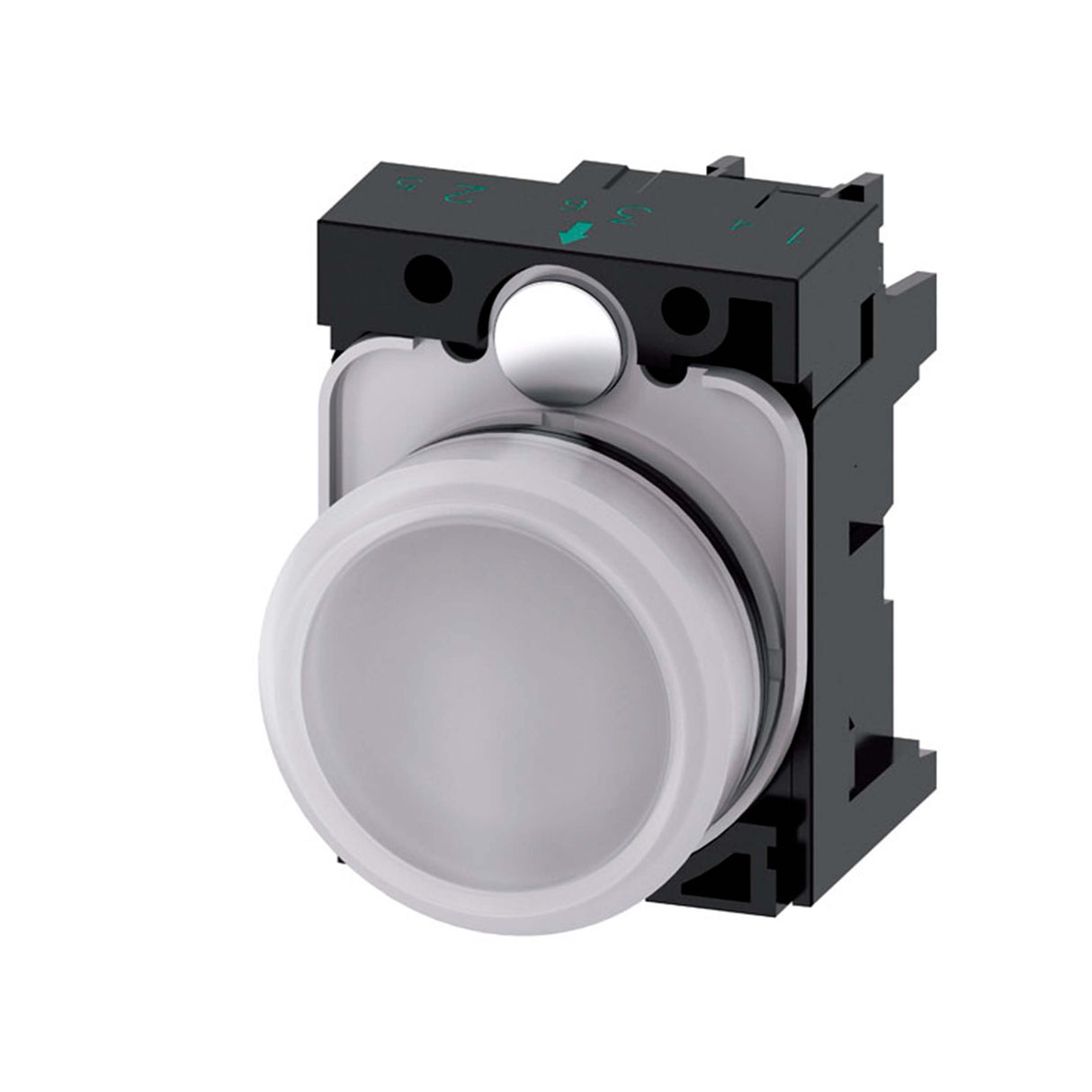 LÁMPARA DE SEÑALIZACIÓN 22 MM REDONDO PLÁSTICO BLANCO LENTE LISO CON SOPORTE MÓDULO LED CON LED INTGR. 24 V AC/DC 3SU11026AA601AA0 ANTECESOR 3SB32446BA60