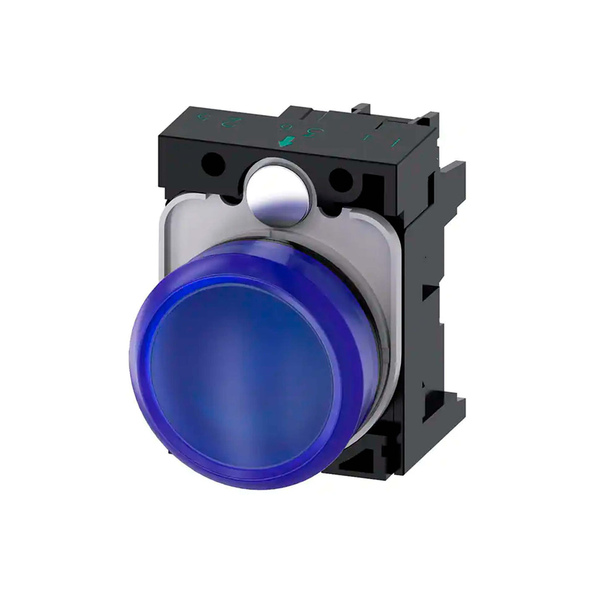 LÁMPARA DE SEÑALIZACIÓN 22 MM REDONDO PLÁSTICO AZUL LENTE LISO CON SOPORTE MÓDULO DE LED CON LED INTGR. 110 V AC 3SU11036AA501AA0 ANTECESOR 3SB32486BA50