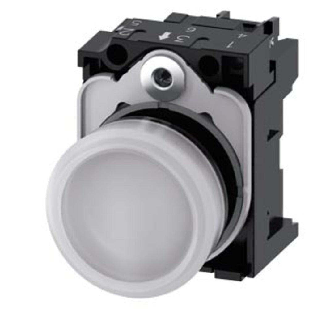 BOTON PULSADOR BLANCO ILUMINADO 230VCA 1NA+1NC+LED 3SB32550AA61
