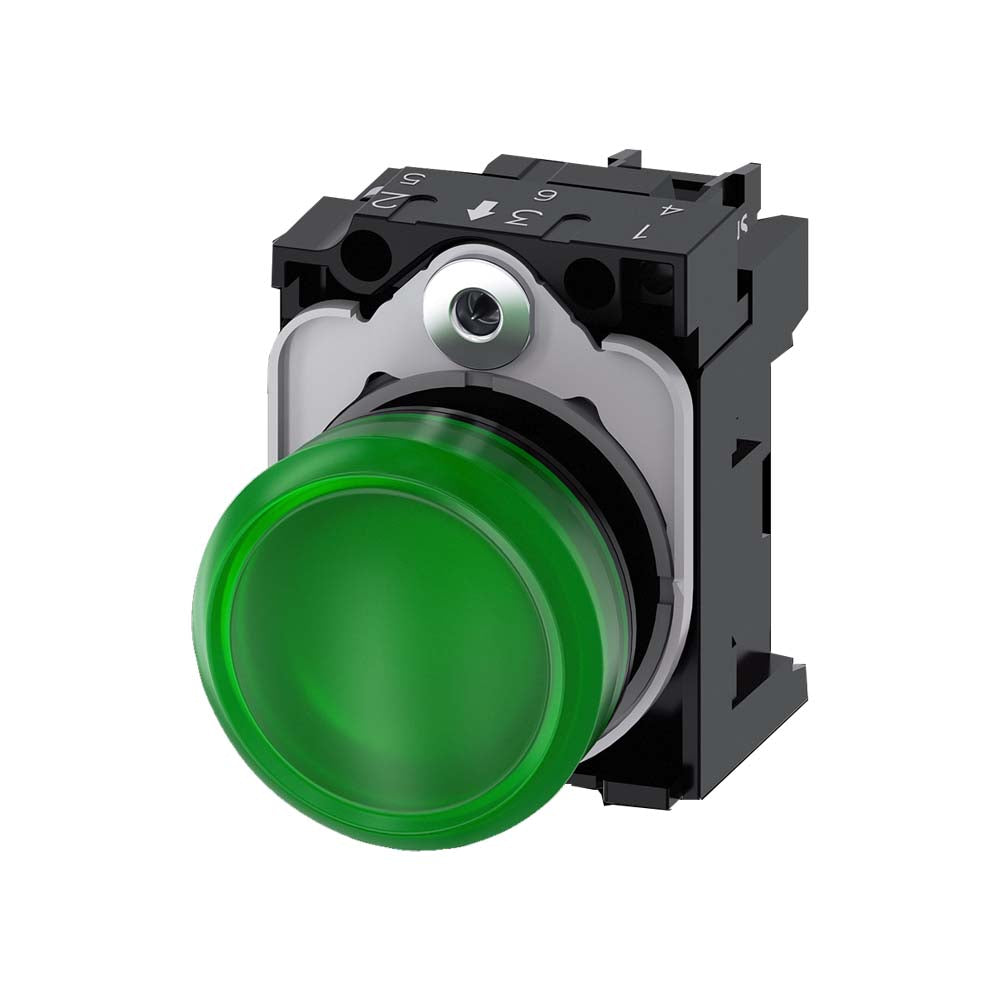 LAMP. SEÑALIZACION VERDE 230VCA C/LED 3SB32526BA40 A7B10000002631 SIEMENS