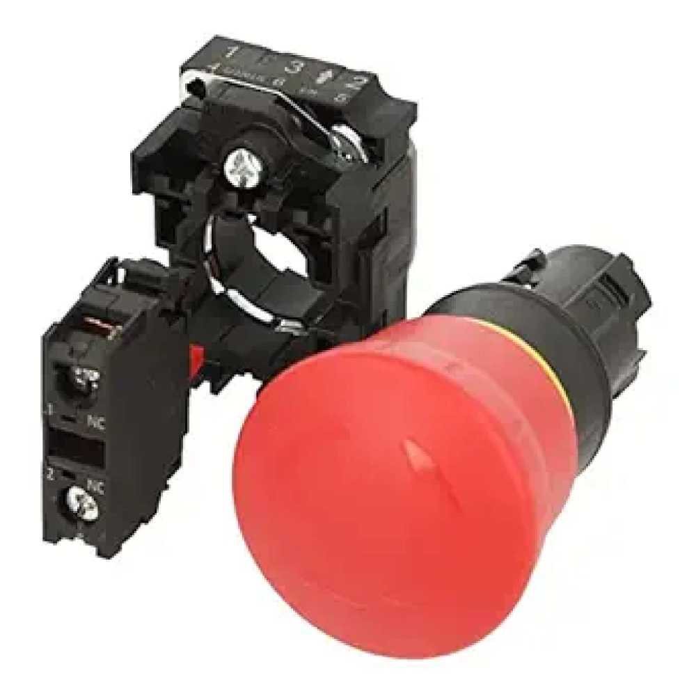 BOTON HONGO 40MM. EMERGENCIA RETEN POS 1NA+1NC 3SB36011HA20 3SB36011HR20