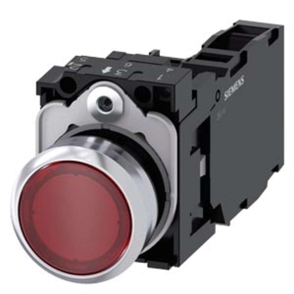 BOTON PULSADOR ROJO ILUMINADO 110/120VCC/CA 1NA+1NC+LED 3SB36510AA21