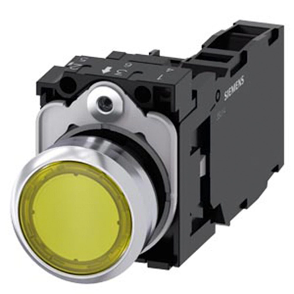BOTON PULSADOR AMARILLO ILUMINADO 110/120VCC/CA 1NA+1NC+LED 3SB36510AA31