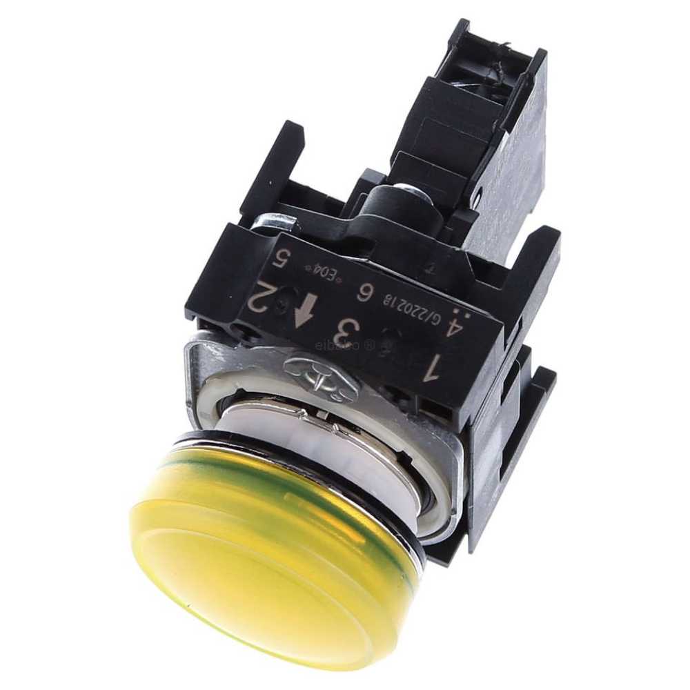 BOTON PULSADOR AMARILLO ILUMINADO 230VCA 1NA+1NC+LED 3SB36550AA31
