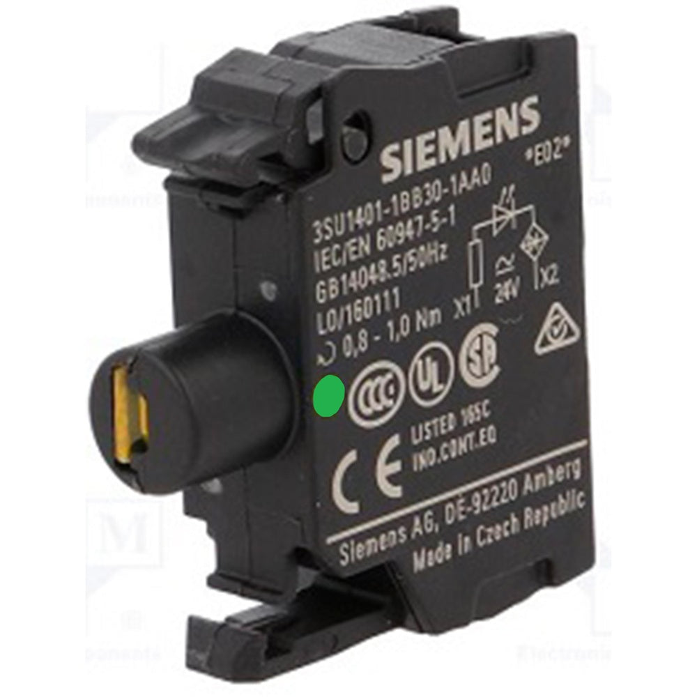 LAMPARA LED SUPERLUMINOSA VERDE BASE BA 9S TENSION ASIGNADA AC130 /DC 90V 110-160V DC 15MA 3SU1