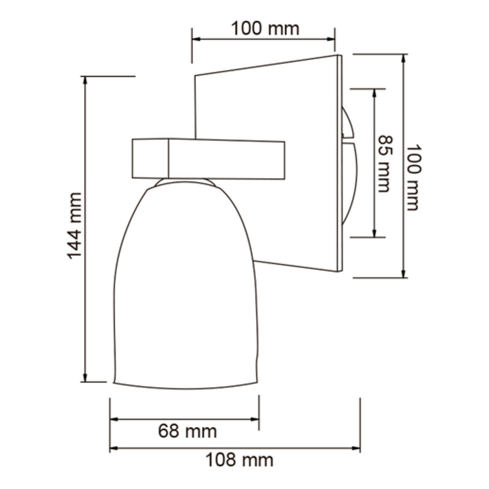 LAMPARA DE PARED ARBOTANTE POTENCIA MAX. 40 W BASE G9 NO INCLUYE FOCO