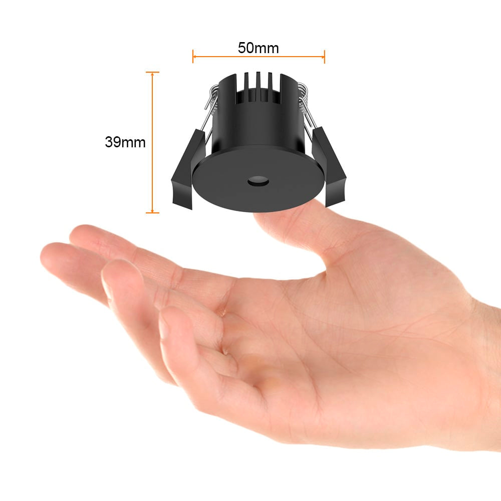 LUMINARIO INT EMPOTRADO LED 3W 30K NEGRO