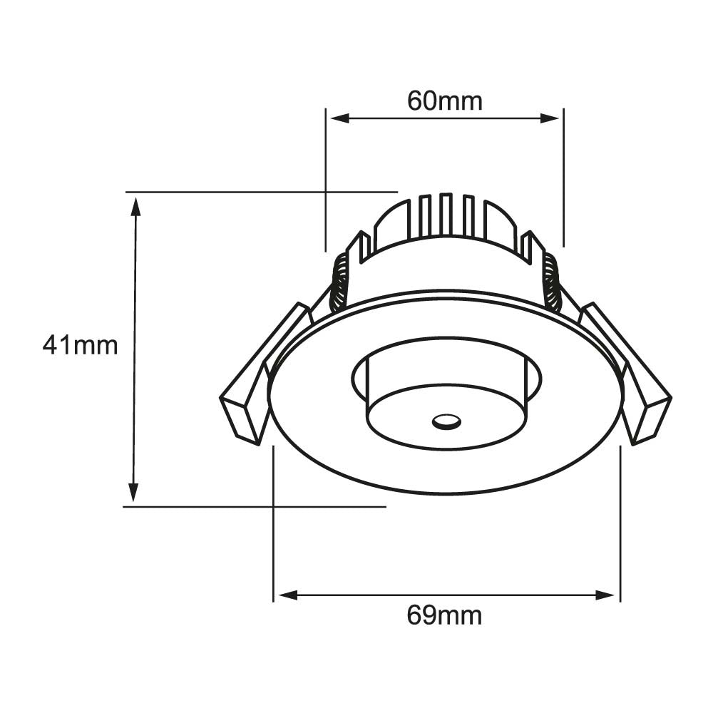 LAMPARA LED TIPO DOWNLIGHT EMPOTRABLE DE 3 W COLOR NEGRO ALSCIA II 3YDLED1065MV30N TECNOLITE.