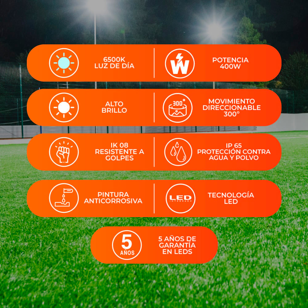 REFLECTOR EXT LED 400W 100-240V 44000LM 65K NGR