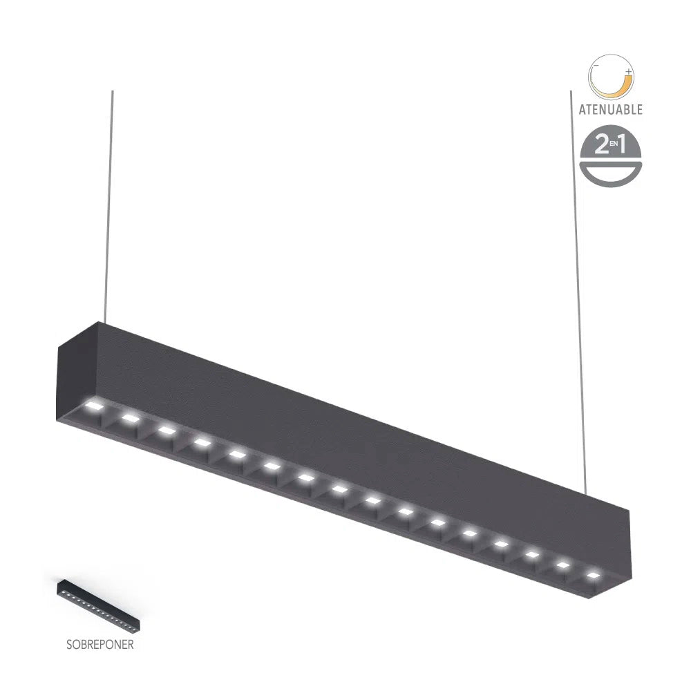 LÁMPARA DE INTERIOR LED NAGOYA II TECNOLITE ATENUABLE PARA SUSPENDER 40W LUZ BLANCA NEUTRA NEGRO