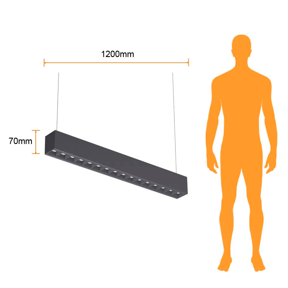 LÁMPARA DE INTERIOR LED NAGOYA II TECNOLITE ATENUABLE PARA SUSPENDER 40W LUZ BLANCA NEUTRA NEGRO