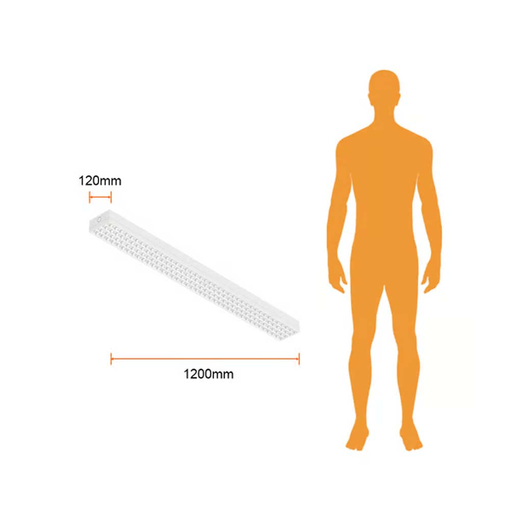 LAMPARA LINEAL LED INTERCONECTABLE 1.20 M 2 EN 1 40 W LUZ BLANCA AJUSTABLE UGR<19 NO ATENUABLE LED INTEGRADO 40LFCLED1285MVCCB