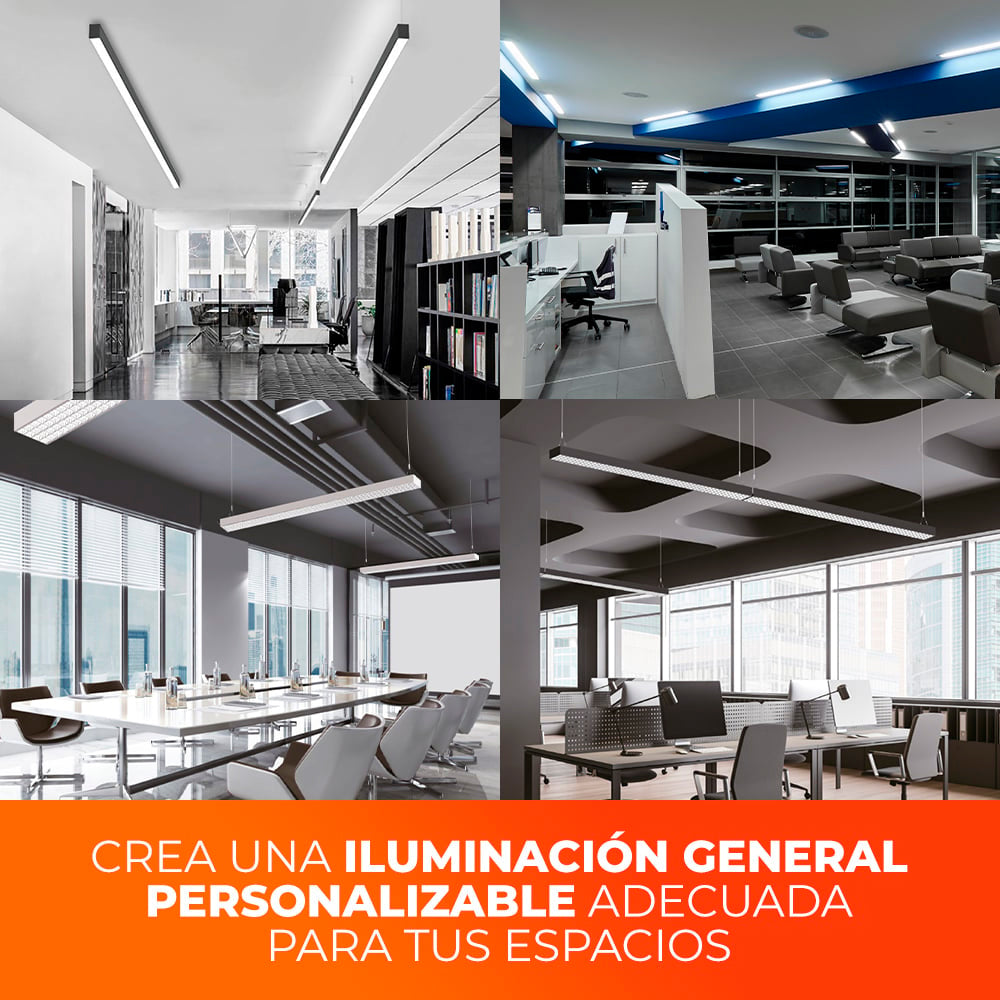 LUMINARIO LED SOBREPONER/SUSPENDIDO INT 40W NEGRO